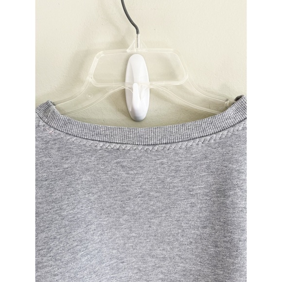 For Love & Lemons 🍋 gray Alex oversized embroidered sweatshirt sz L - Picture 8 of 11